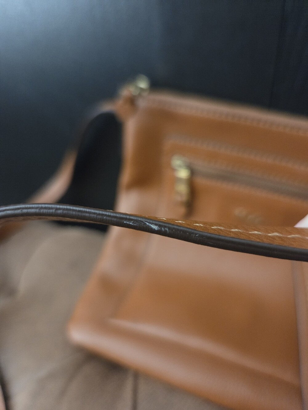 Lauren Ralph Lauren Tan Leather Crossbody with Gold Hardware ~ PLEASE READ - Picture 5 of 16